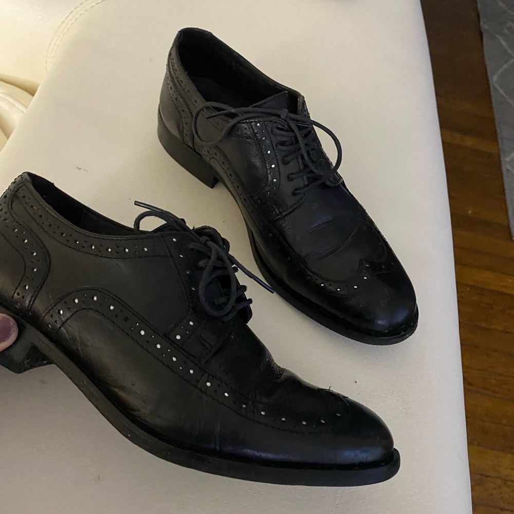 Minelli black leather oxfords size 36